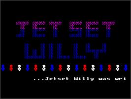 Title screen of Jet Set Willy on the Acorn BBC Micro.