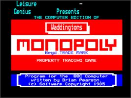 Title screen of Monopoly on the Acorn BBC Micro.