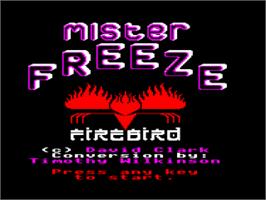 Title screen of Mr. Freeze on the Acorn BBC Micro.