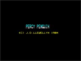 Title screen of Percy Penguin on the Acorn BBC Micro.