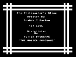 Title screen of Philosopher's Stone, The on the Acorn BBC Micro.