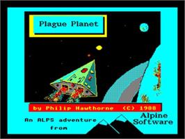 Title screen of Plague Planet on the Acorn BBC Micro.