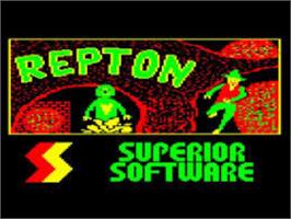 Title screen of Repton on the Acorn BBC Micro.