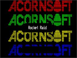 Title screen of Rocket Raid on the Acorn BBC Micro.