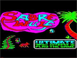 Title screen of Sabre Wulf on the Acorn BBC Micro.