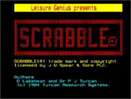 Title screen of Scrabble on the Acorn BBC Micro.