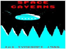 Title screen of Space Caverns on the Acorn BBC Micro.