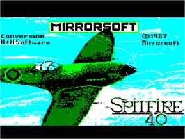 Title screen of Spitfire '40 on the Acorn BBC Micro.