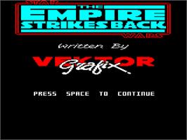 Title screen of Star Wars - The Empire Strikes Back on the Acorn BBC Micro.