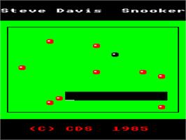 Title screen of Steve Davis Snooker on the Acorn BBC Micro.