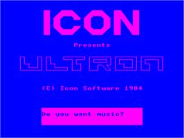 Title screen of Ultron (Viper) on the Acorn BBC Micro.