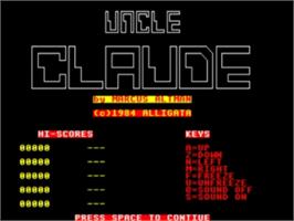 Title screen of Uncle Claude on the Acorn BBC Micro.