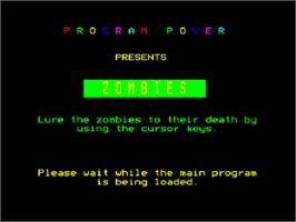Title screen of Zombies on the Acorn BBC Micro.
