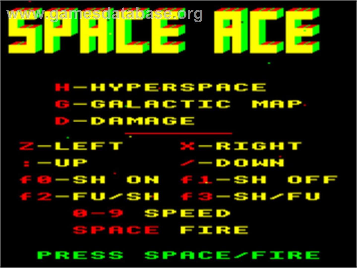 3d Space Raider - Space Ace - Acorn BBC Micro - Artwork - Title Screen