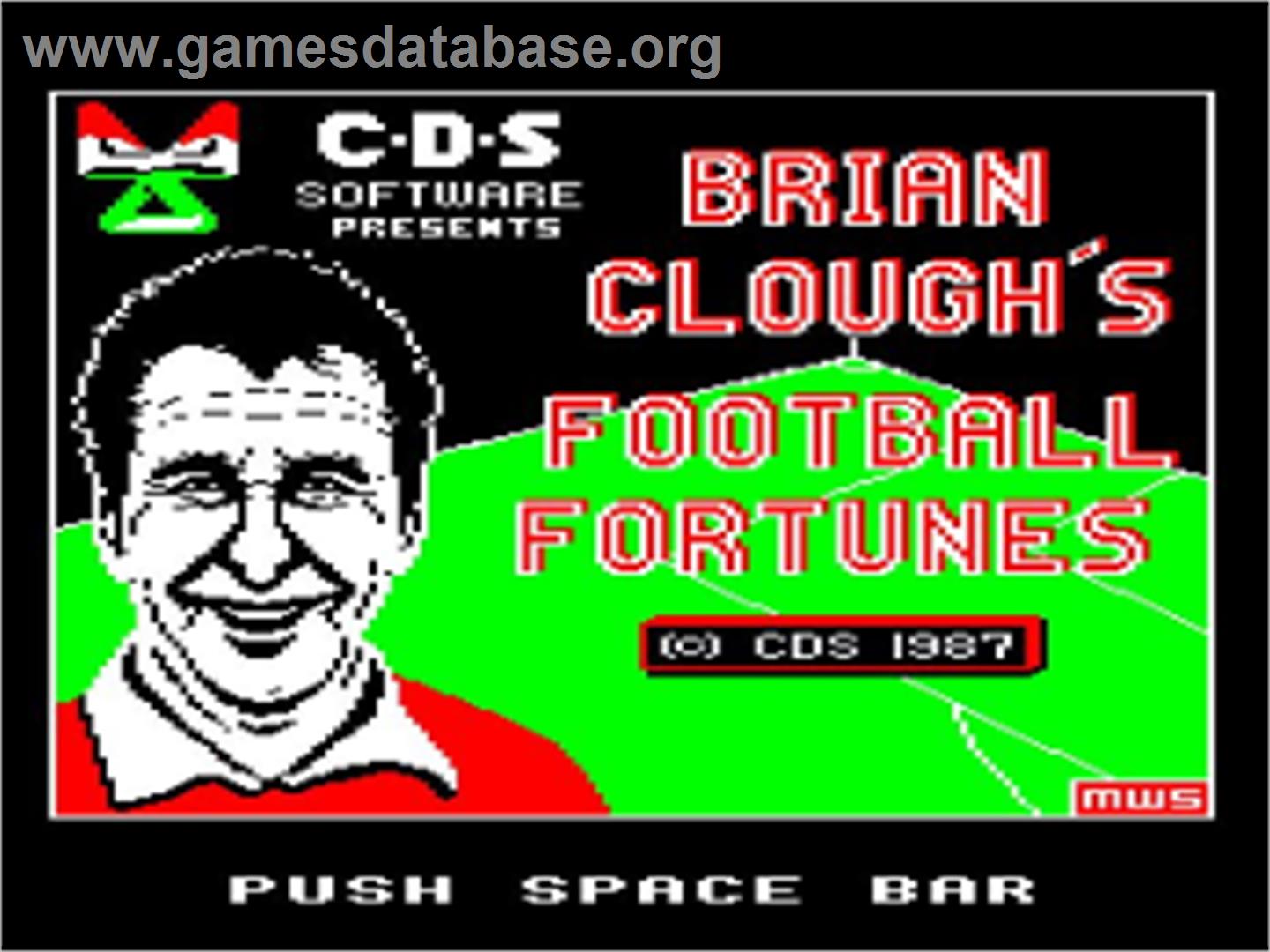 Brian Clough's Football Fortunes - Acorn BBC Micro - Artwork - Title Screen