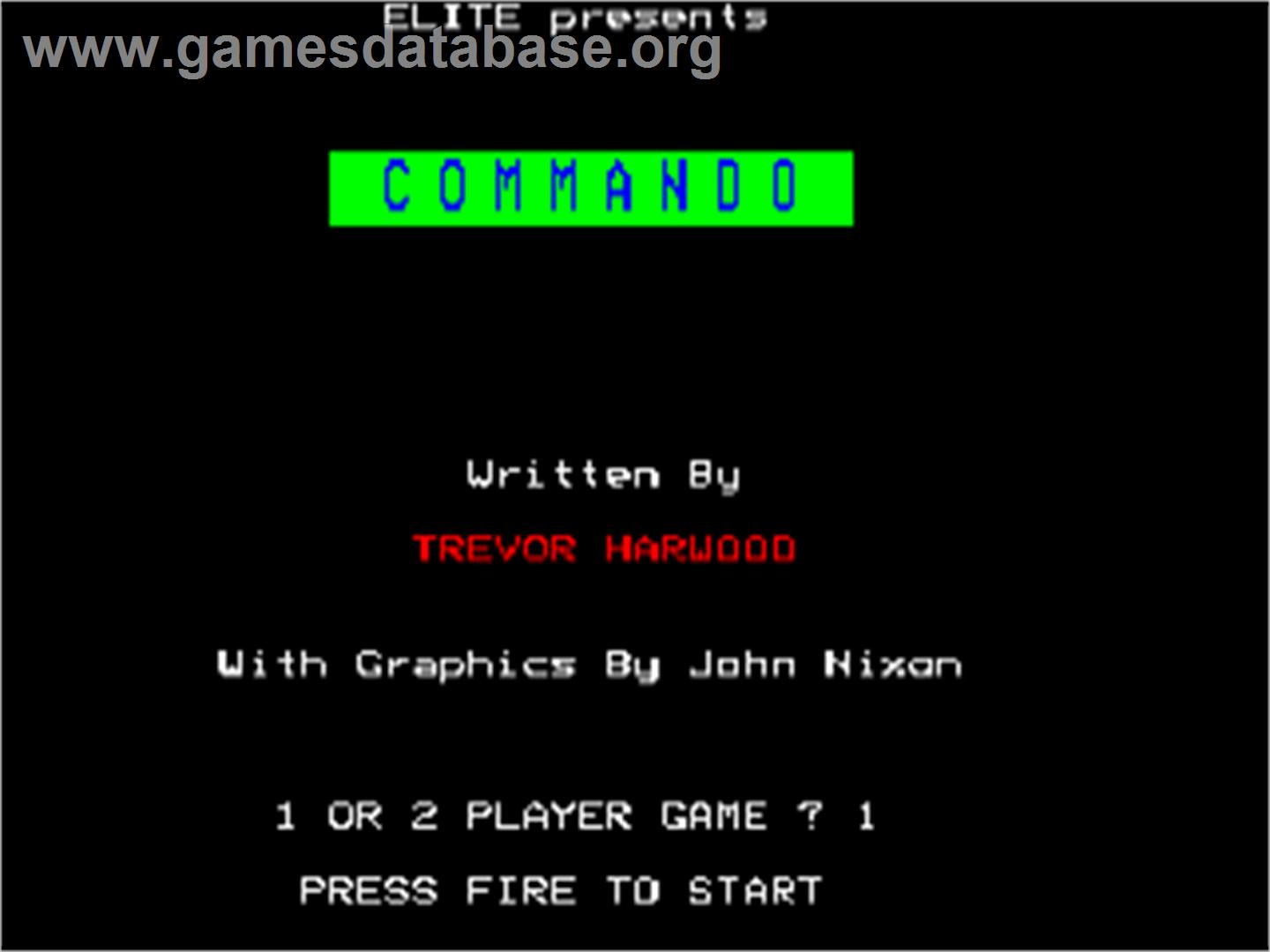 Commando - Acorn BBC Micro - Artwork - Title Screen