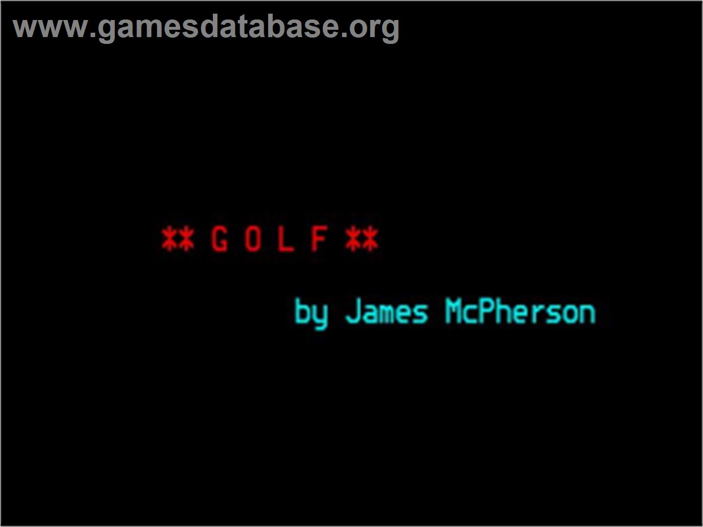 Golf (Micro User) - Acorn BBC Micro - Artwork - Title Screen