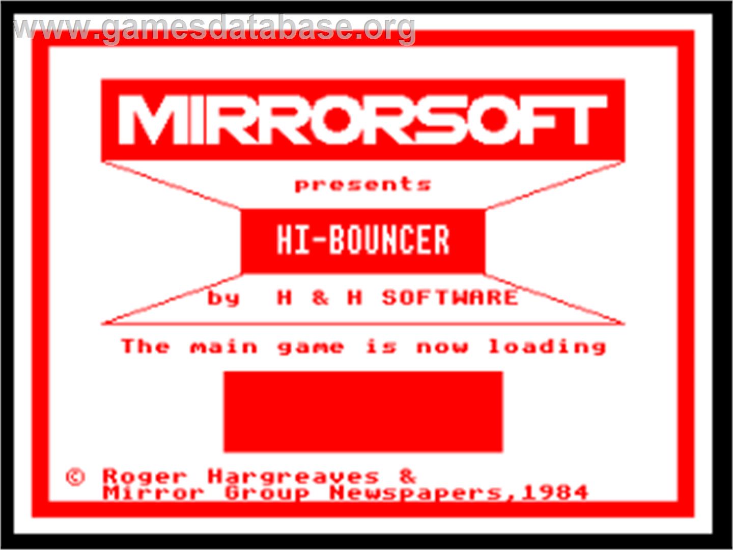 Hi-Bouncer - Acorn BBC Micro - Artwork - Title Screen