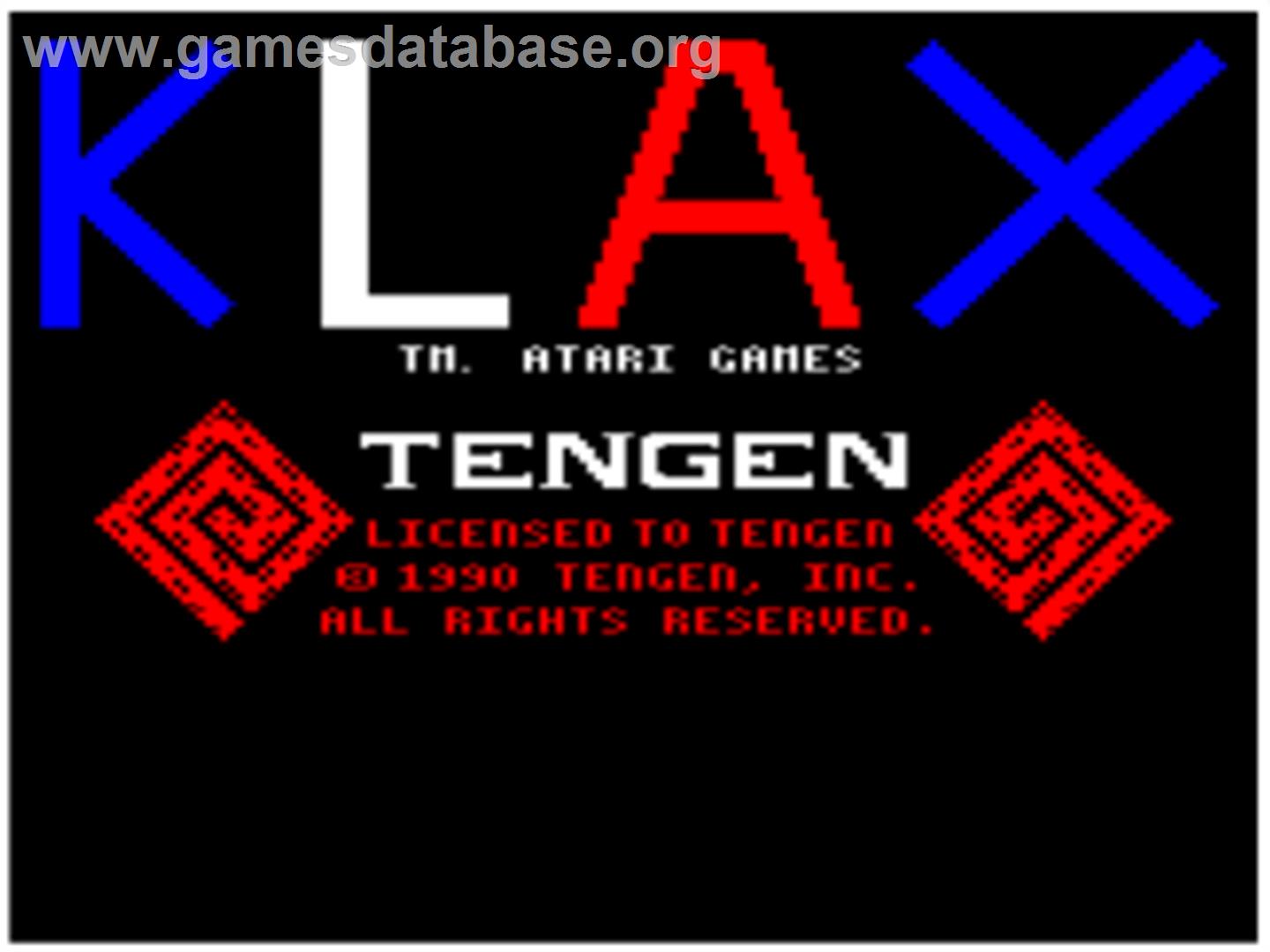 Klax - Acorn BBC Micro - Artwork - Title Screen