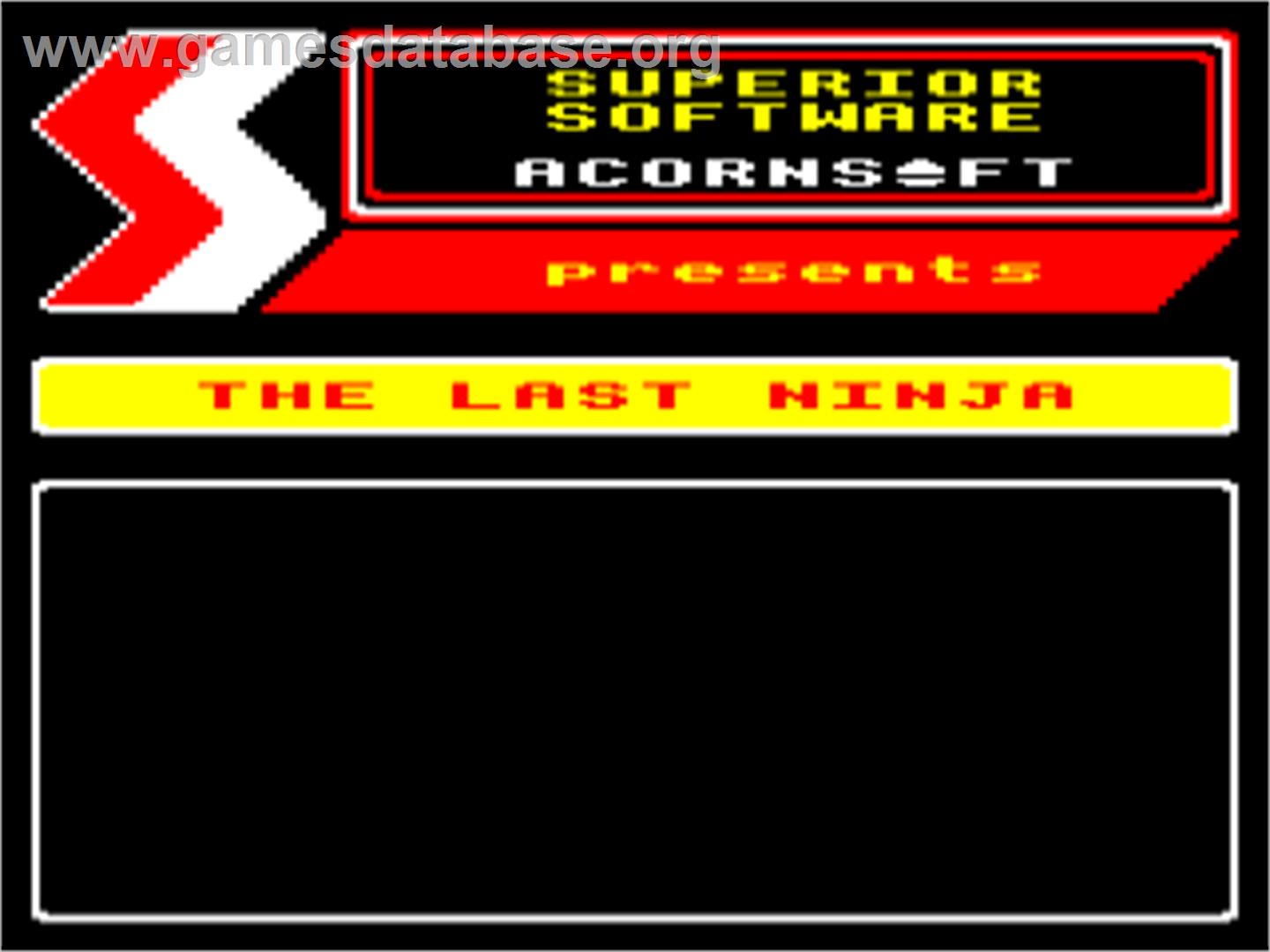 Last Ninja, The - Acorn BBC Micro - Artwork - Title Screen