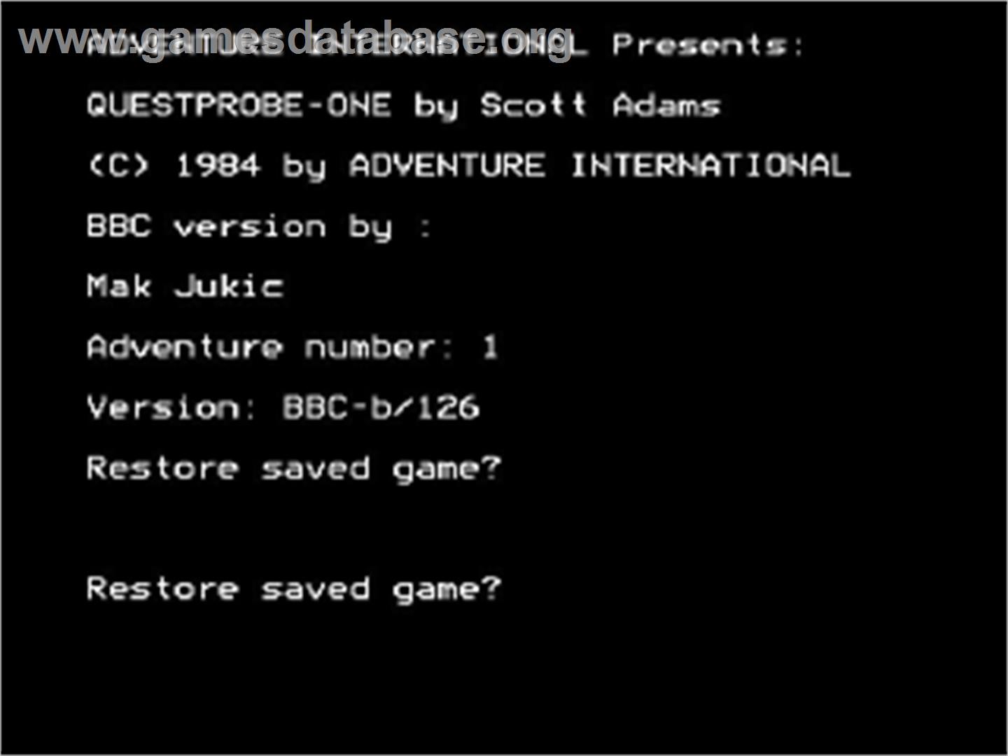 Questprobe Featuring The Hulk - Acorn BBC Micro - Artwork - Title Screen
