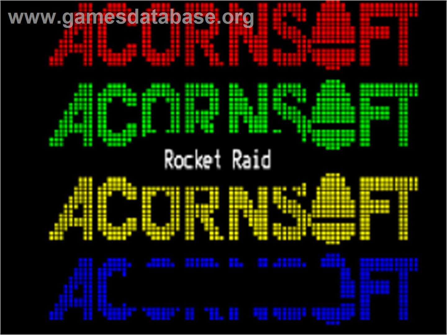 Rocket Raid - Acorn BBC Micro - Artwork - Title Screen
