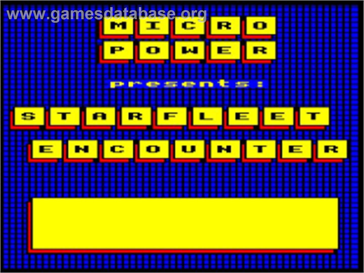Starfleet Encounter - Acorn BBC Micro - Artwork - Title Screen