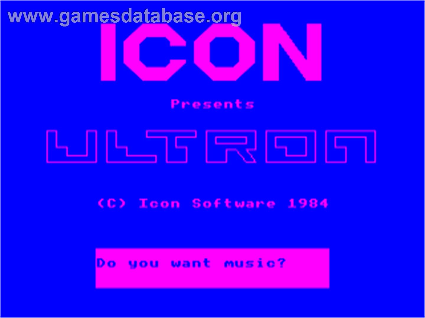 Ultron (Viper) - Acorn BBC Micro - Artwork - Title Screen