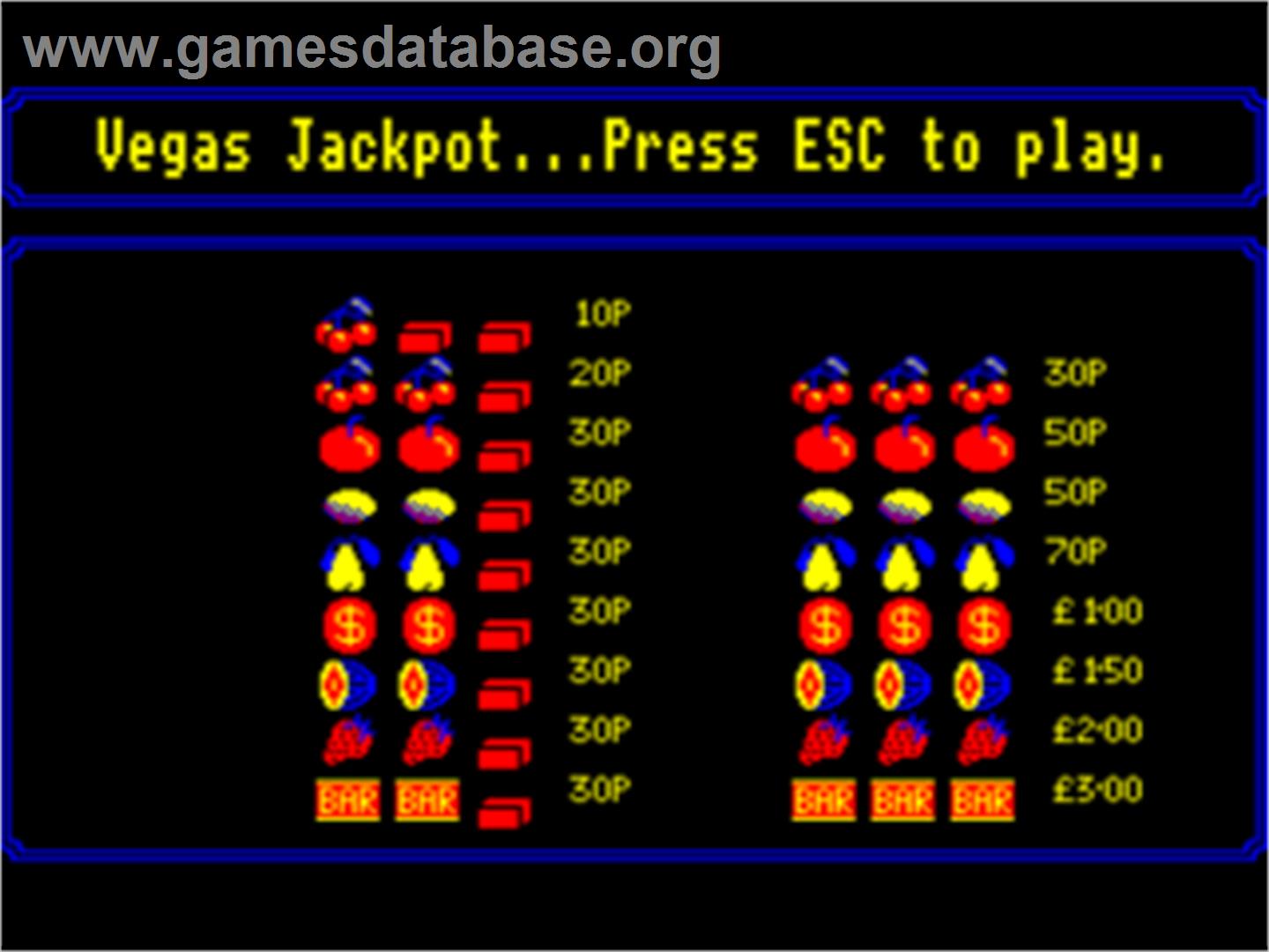 Vegas Jackpot - Acorn BBC Micro - Artwork - Title Screen