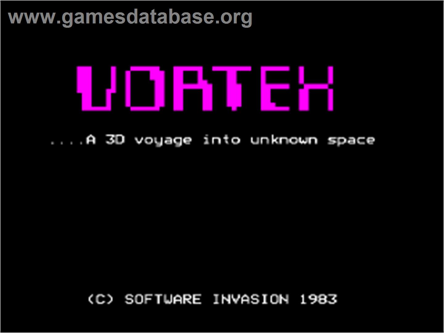 Vortex (Anthony Bartram) - Acorn BBC Micro - Artwork - Title Screen
