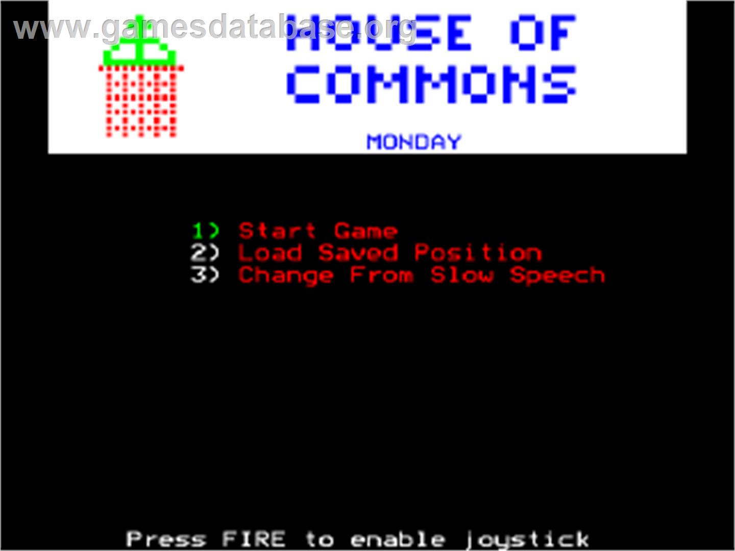 Yes Prime Minister - Acorn BBC Micro - Artwork - Title Screen
