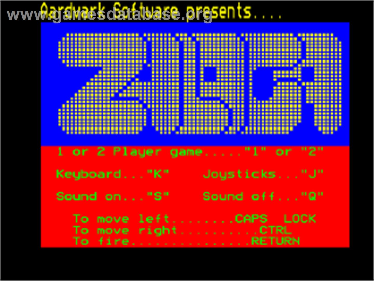 Zalaga - Acorn BBC Micro - Artwork - Title Screen