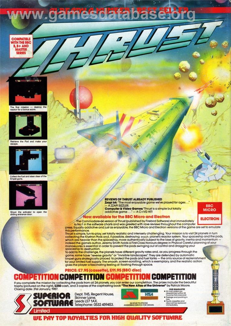 Thrust - Atari 2600 - Artwork - Advert
