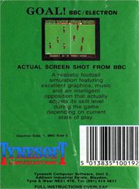 Box back cover for Goal! on the Acorn Electron.