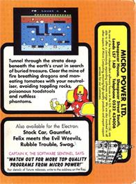 Box back cover for Mine, The on the Acorn Electron.