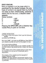 Box back cover for Percy Penguin on the Acorn Electron.