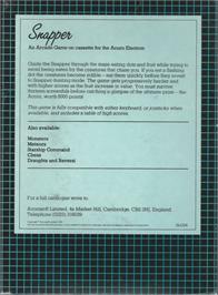 Box back cover for Snapper on the Acorn Electron.