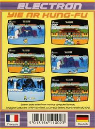 Box back cover for Yie Ar Kung-Fu on the Acorn Electron.