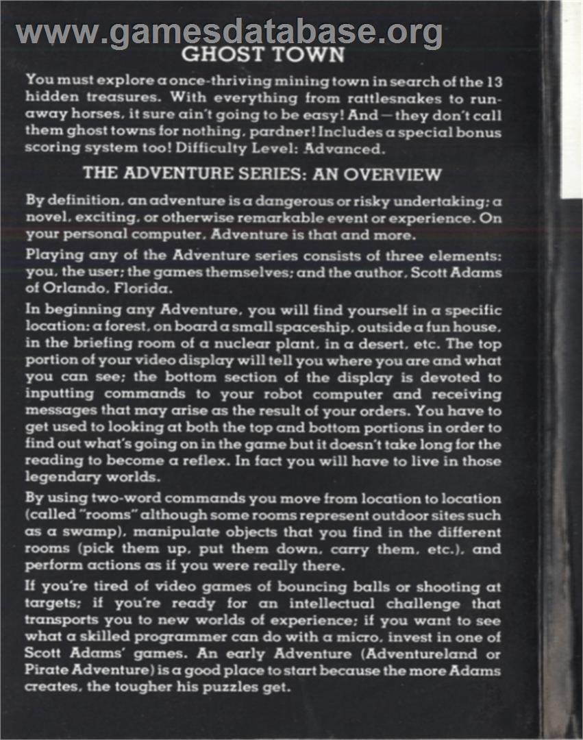 Ghost Town - Acorn Electron - Artwork - Box Back