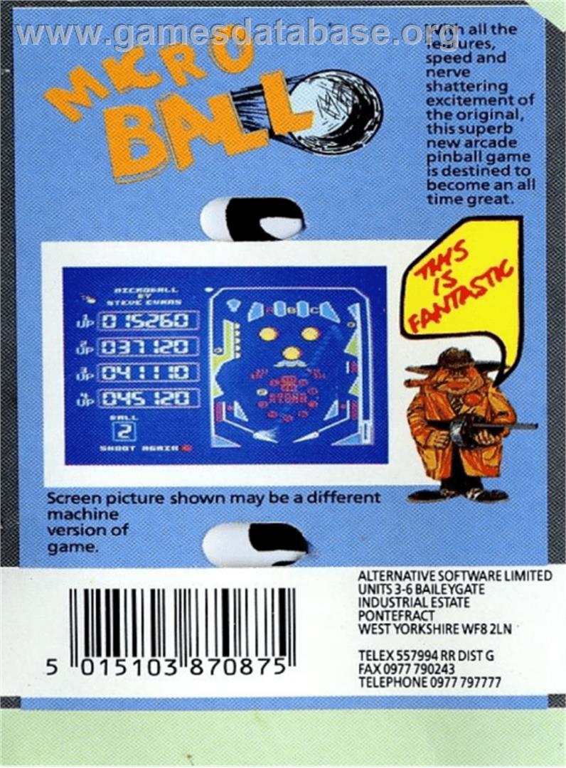 Microball - Acorn Electron - Artwork - Box Back