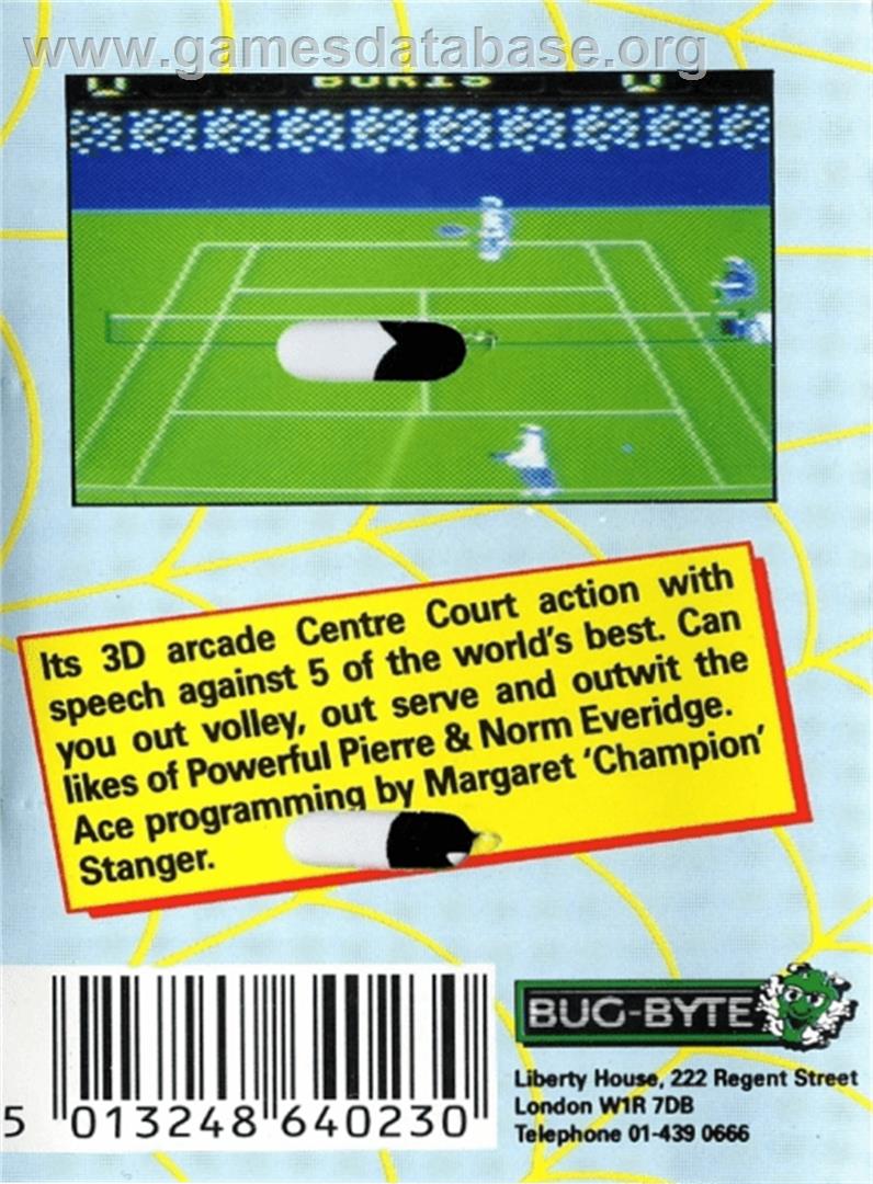 Tennis - Acorn Electron - Artwork - Box Back