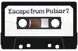 Cartridge artwork for Escape from Pulsar 7 on the Acorn Electron.