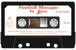Cartridge artwork for Football Manager on the Acorn Electron.