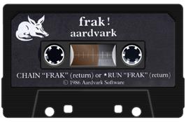 Cartridge artwork for Frak! on the Acorn Electron.