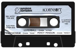 Cartridge artwork for Pandemonium on the Acorn Electron.