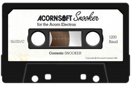 Cartridge artwork for Snooker on the Acorn Electron.