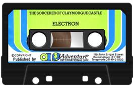 Cartridge artwork for Sorcerer Of Claymorgue Castle on the Acorn Electron.