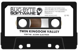 Cartridge artwork for Twin Kingdom Valley on the Acorn Electron.