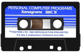 Cartridge artwork for Xanagrams on the Acorn Electron.