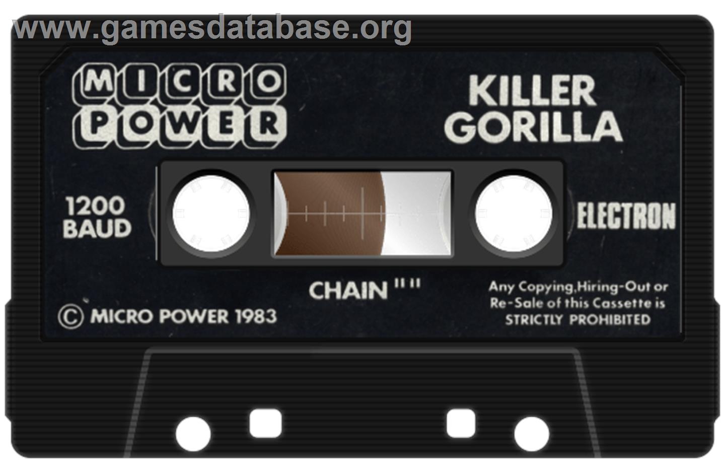 Killer Gorilla - Acorn Electron - Artwork - Cartridge